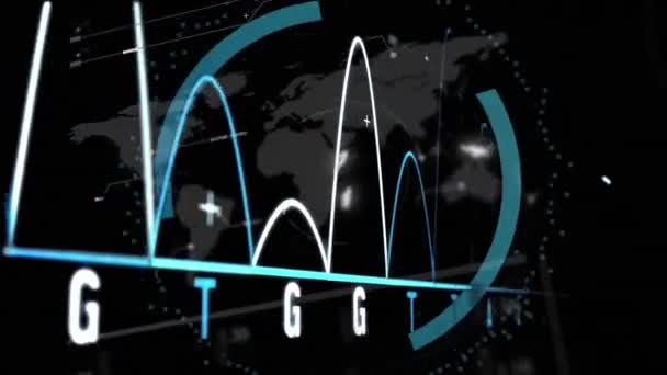 Анимация Обработки Данных Масштабам Глобальный Бизнес Цифровой Интерфейс Концепции Цифрового — стоковое видео