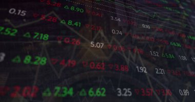 Asma kilit simgesiyle tarama alanı görüntüsü ve kara fon üzerinde borsa grafiği. Küresel teknoloji, çevrimiçi güvenlik ve dijital arayüz kavramı dijital olarak oluşturulmuş görüntü.