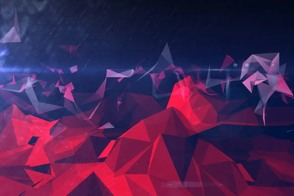 Абстрактна Ілюстрація Червоних Геометричних Багатокутних Форм Синьому Фоні Фон Абстрактною — стокове фото