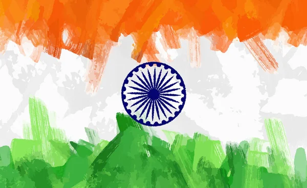 Σημαία Ινδίας Ζωγραφισμένες Πινελιές Από Λευκό Πορτοκαλί Και Πράσινο Παγκόσμια — Φωτογραφία Αρχείου