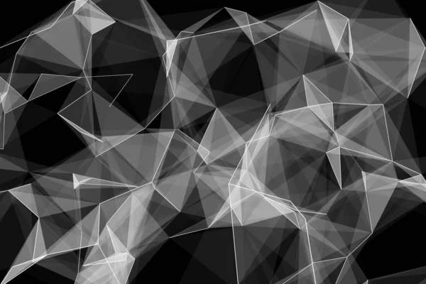 Abstrakte Illustration Grauer Plexusnetze Vor Schwarzem Hintergrund Illustration Der Futuristischen — Stockfoto