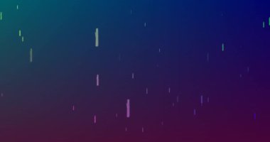 Mavi arka planda hipnotik hareketlerle hareket eden çoklu gökkuşağı renkli yıldızların animasyonu. Renk ve hareket kavramı dijital olarak oluşturuldu.