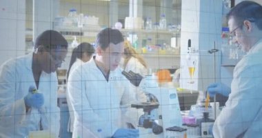 Değişken diyagramların animasyonu ve çok ırklı doktorların numuneleri kontrol etmesi üzerine veri işleme. Covid-19 Coronavirus salgını sırasında tıbbi personel.