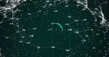 Kapsam taramasında bağlantı ağının görüntüsü. Küresel iş ve dijital arayüz kavramı dijital olarak oluşturulmuş görüntü.