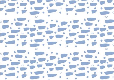 Mavi boya fırçası darbelerinin soyut çizimi beyaz arka planda pürüzsüz desenli. Kusursuz desenli arkaplan kavramına sahip çizimler