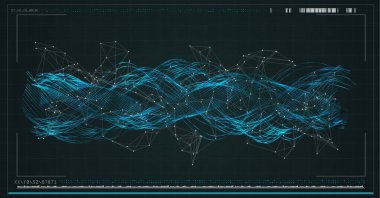 Dijital ekran ve veri işleme üzerinde DNA iplikçikleri. küresel bilim, teknoloji, veri işleme ve dijital arayüz kavramı dijital olarak oluşturuldu.
