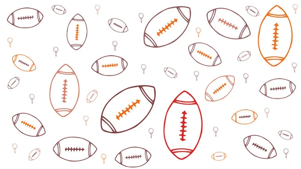 Abstract Illustration Multicolor Rugby Ball Icons Seamless Pattern White Background — Stock Photo, Image