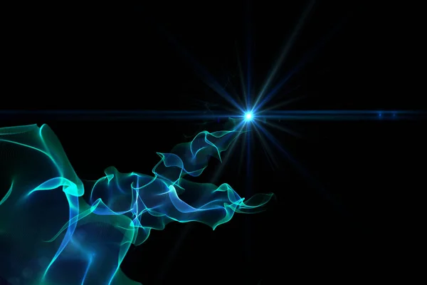 Abstract Vector Illustration Blue Glowing Digital Waves Spot Light Black — Fotografia de Stock