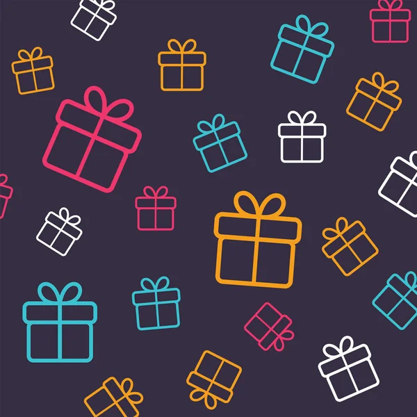 Multiple Colourful Outlined Presents Grey Background Happy Birthday Party Festivity — Stock Photo, Image