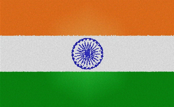 Beyaz Turuncu Yeşil Arka Planda Çatlakları Olan Kızılderili Bayrağı Küresel — Stok fotoğraf