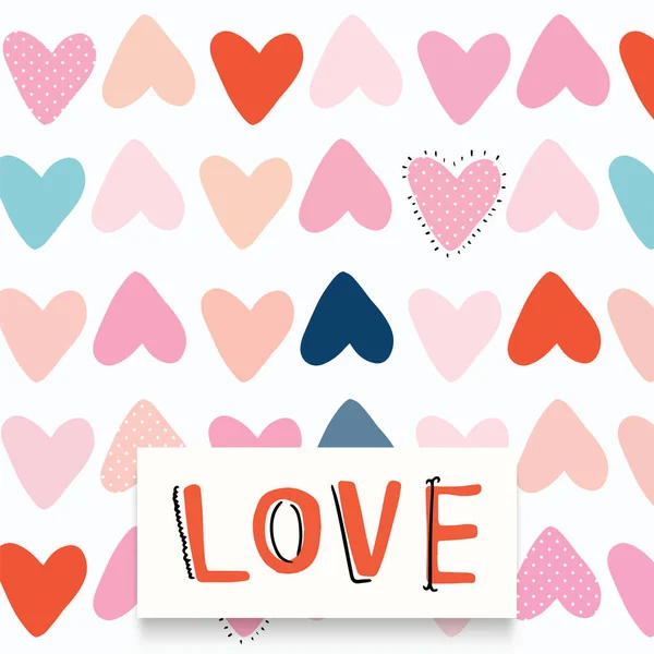 Digital Erzeugte Illustration Von Liebestext Über Mehrere Bunte Herzen Auf — Stockfoto