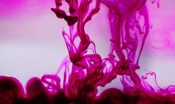 Illustration Abstraite Encre Acrylique Couleur Rose Dans Eau Sur Fond — Photo