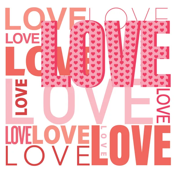 Digitalt Genereret Illustration Kærlighedstekst Forskellige Skrifttyper Hvid Baggrund Valentinsdag Hjerte - Stock-foto