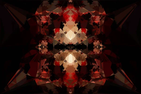 Abstract Illustration Red Kaleidoscopic Polygonal Abstract Shapes Black Background Background — Stock Photo, Image