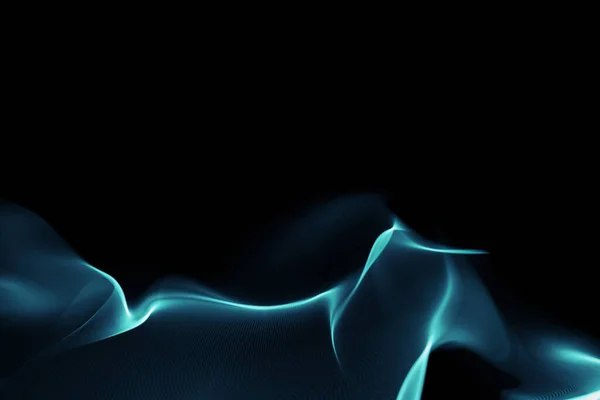 Abstract Illustration Blue Glowing Digital Waves Black Background Illustration Futuristic — Stock Photo, Image