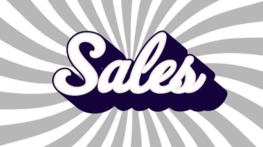 Beyaz arka planda dönen gri çizgiler üzerinde beyaz metin satışı animasyonu. Arayüz iletişim rengi ve hareket konsepti dijital olarak oluşturuldu.