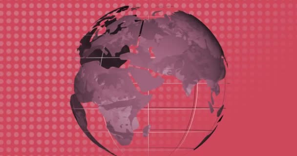 Анімація Обертання Глобуса Рухається Гіпнотичному Русі Безшовній Петлі Над Рядами — стокове відео
