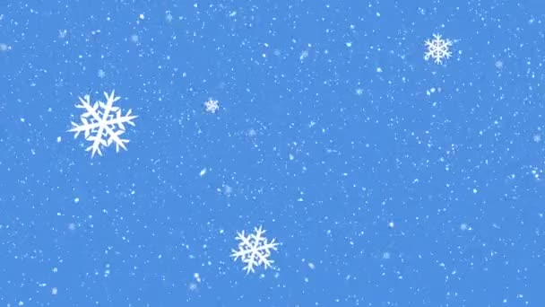 Animação Cenário Inverno Com Árvores Natal Flocos Neve Caindo Sobre — Vídeo de Stock
