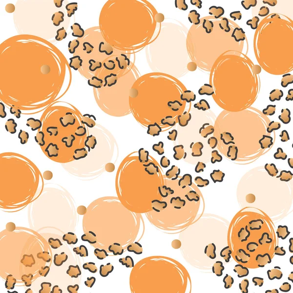 Digitally Generated Seamless Pattern Orange Polka Dots White Background Illustrations — Stock Photo, Image