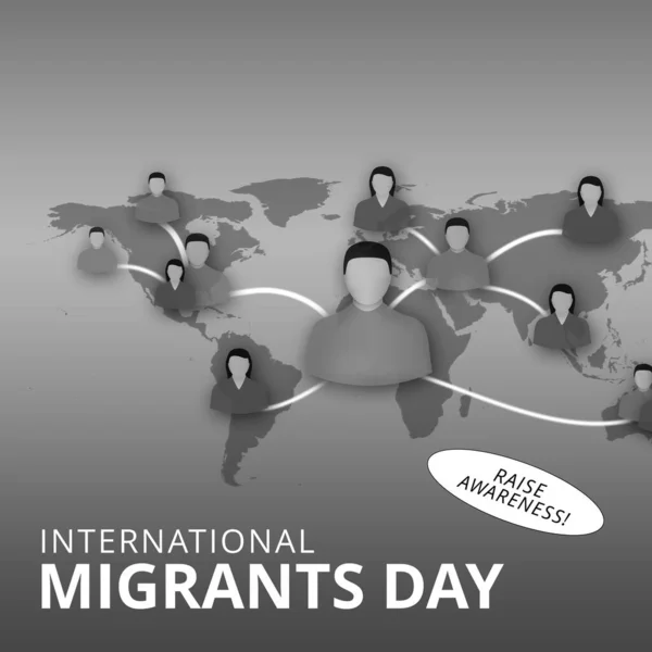 Zusammensetzung Des Textes Zum Tag Der Internationalen Migranten Über Ein — Stockfoto