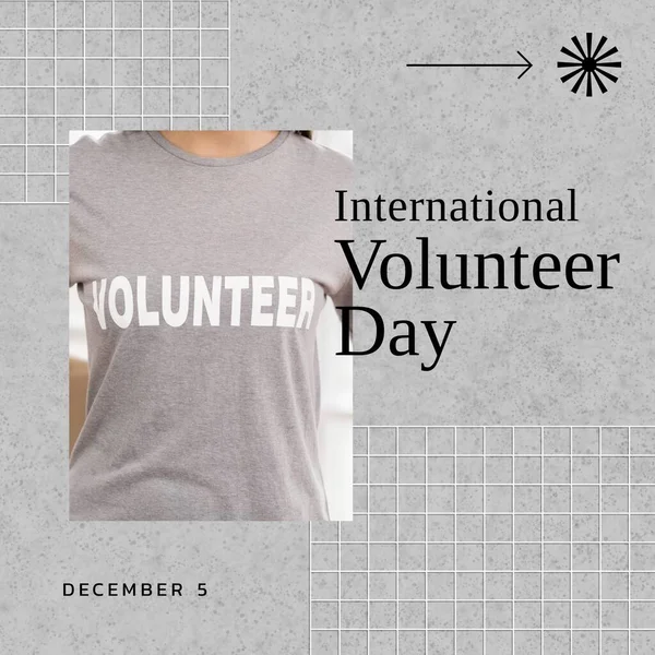 Zusammensetzung Aus Kaukasischen Frauen Freiwilligen Shirt Und Internationalem Freiwilligentag Text — Stockfoto