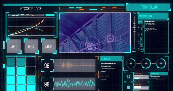Bild Databehandling Och Ikoner Över Serverrummet Globalt Affärs Och Digitalt — Stockfoto