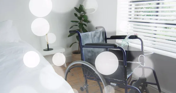 Obraz Miejsc Nad Wózkiem Inwalidzkim Międzynarodowy Dzień Osób Niepełnosprawnych Koncepcja — Zdjęcie stockowe