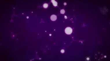 Mavi arka planda hareket eden moleküllerin animasyonu. Küresel bilim ve dijital arayüz kavramı dijital olarak oluşturulmuş video.