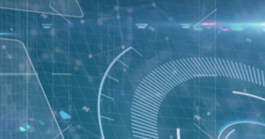 Kapsam taramasında veri işleme resmi. Küresel iş ve dijital arayüz kavramı dijital olarak oluşturulmuş görüntü.