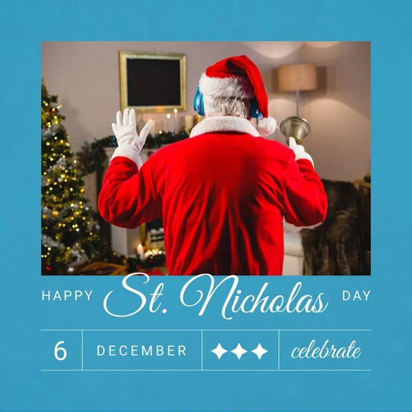 Composición Texto Del Día San Nicolás Santa Claus Navidad Con —  Fotos de Stock