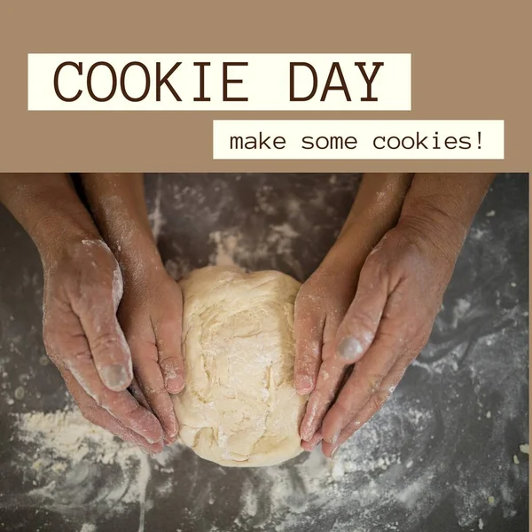 Composición Del Día Las Galletas Hacer Algunas Cookies Texto Sobre — Foto de Stock