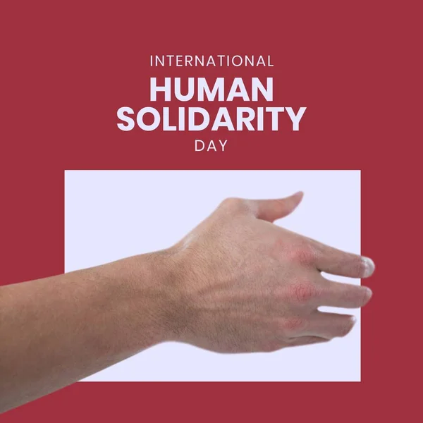 Composition Texte Main Journée Internationale Solidarité Humaine Concept Solidarité Humaine — Photo