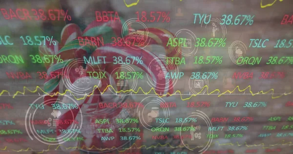 Édességek Feletti Adatfeldolgozás Képe Globális Üzleti Digitális Interfész Koncepció Digitálisan — Stock Fotó