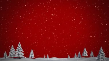 Mutlu Noel metninin üzerine düşen kar animasyonu. Noel, kutlama ve dijital arayüz kavramı dijital olarak oluşturulmuş video.