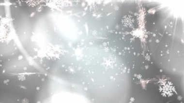Yeşil Noel ağacı sınırlarında parlayan ışıkların üzerine düşen beyaz kar tanelerinin animasyonu. Noel, kış, şenlik, gelenek ve dijital olarak üretilen video konsepti.