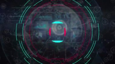 Dünya üzerinde veri işleme animasyonu. küresel iş ve dijital arayüz kavramı dijital olarak oluşturulmuş video.