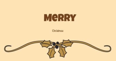 Yılbaşı çelengi animasyonu mutlu noel mesajları üzerine. Noel, kutlama ve dijital arayüz kavramı dijital olarak oluşturulmuş video.