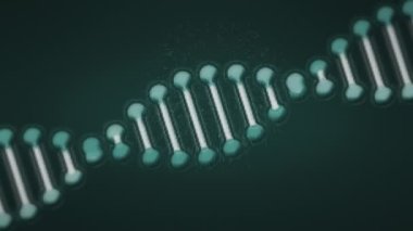 Siyah arka plandaki havai fişeklerin üzerindeki DNA iplikçiklerinin animasyonu. Bilim, ışık ve hareket konsepti dijital olarak oluşturulmuş video.