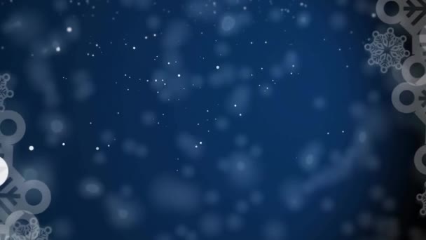 크리스마스의 밤하늘에 내리고 눈송이가 경계를 이루는 애니메이션 크리스마스 디지털 비디오 — 비디오
