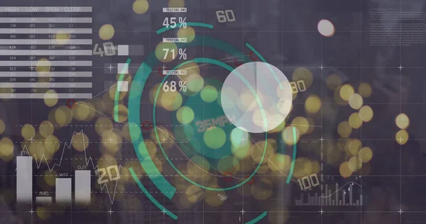 Imagem Processamento Dados Sobre Pontos Conceito Global Negócios Interface Digital — Fotografia de Stock