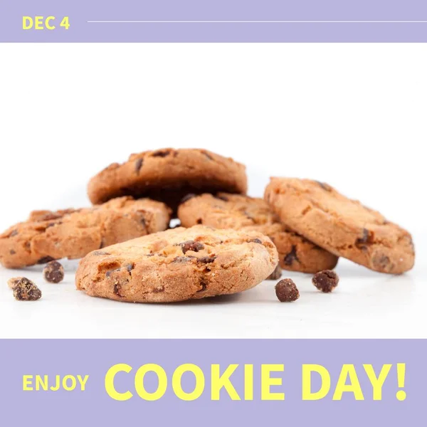 Composición Disfrutar Del Texto Del Día Las Cookies Sobre Las — Foto de Stock