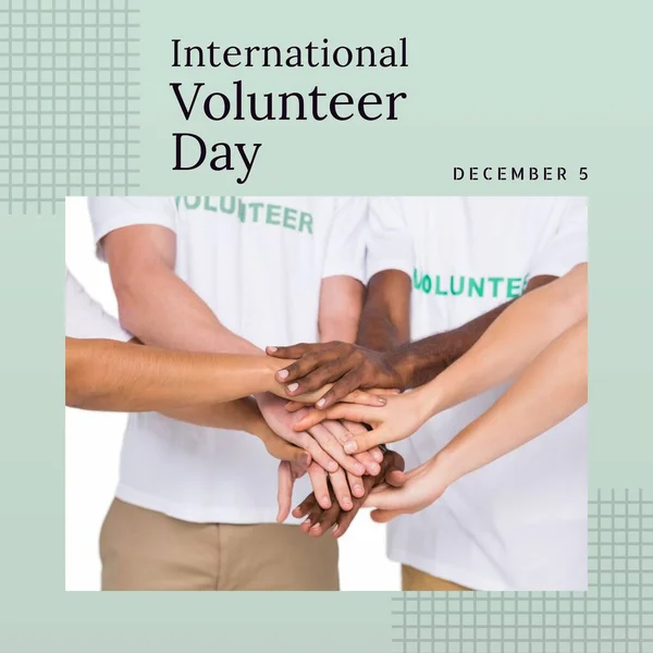Zusammensetzung Des Textes Zum Internationalen Freiwilligentag Und Verschiedener Menschen Freiwilligen — Stockfoto