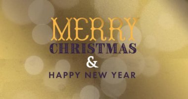 Mutlu noel mesajında beneklerin animasyonu. Noel, kutlama ve dijital arayüz kavramı dijital olarak oluşturulmuş video.