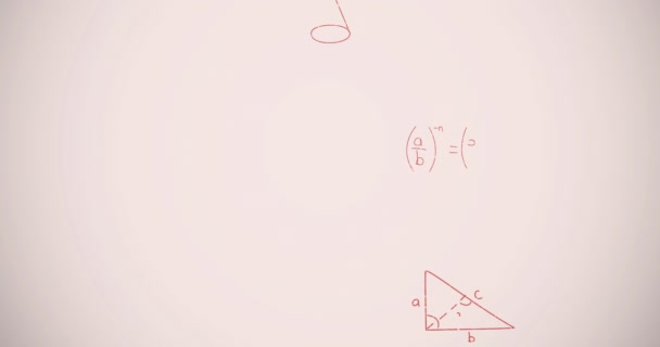 Animation Équations Mathématiques Sur Fond Blanc Concept Mondial Éducation Science — Video