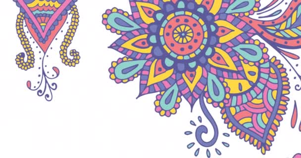 Animación Texto Feliz Diwali Sobre Patrón Indio Tradicional Diwali Festival — Vídeos de Stock