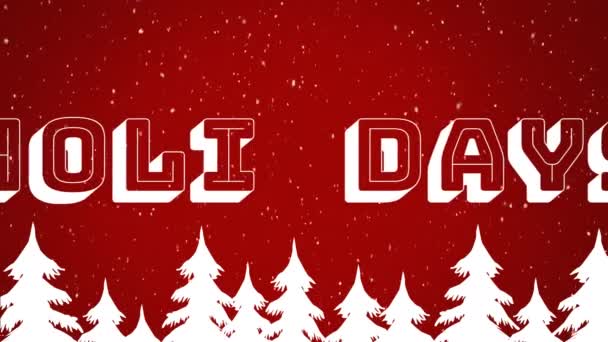 雪のアニメーション幸せな休日のテキスト上に落ちる クリスマス お祝いとデジタルインターフェイスの概念デジタル生成ビデオ — ストック動画