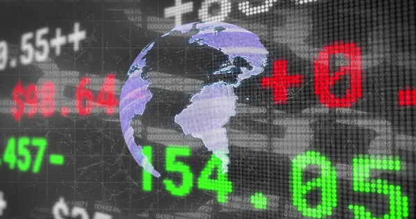 Obrázek Akciového Trhu Celém Světě Zpracování Dat Černém Pozadí Technologie — Stock fotografie