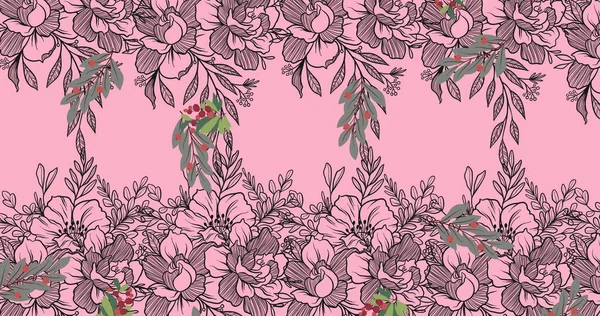Image Linear Flowers Pink Background Flowers Botany Nature Fragility Decoration — Stock Photo, Image