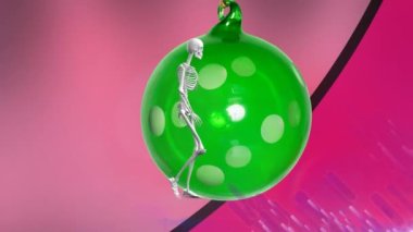 İskelet üzerinde hareket eden şekillerin animasyonu. Sosyal medya ve dijital arayüz konsepti dijital olarak oluşturulmuş video.