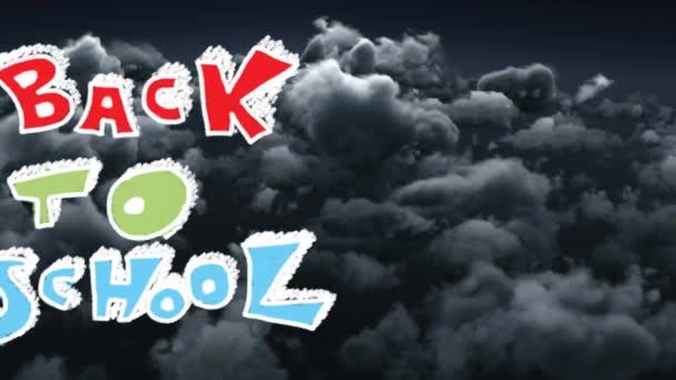 Animáció Iskolai Szövegedről Égen Felhőkkel Absztrakt Háttér Minta Mozgás Koncepció — Stock videók